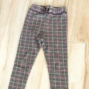 Zara so 4-5 tan and pink plaid leggings